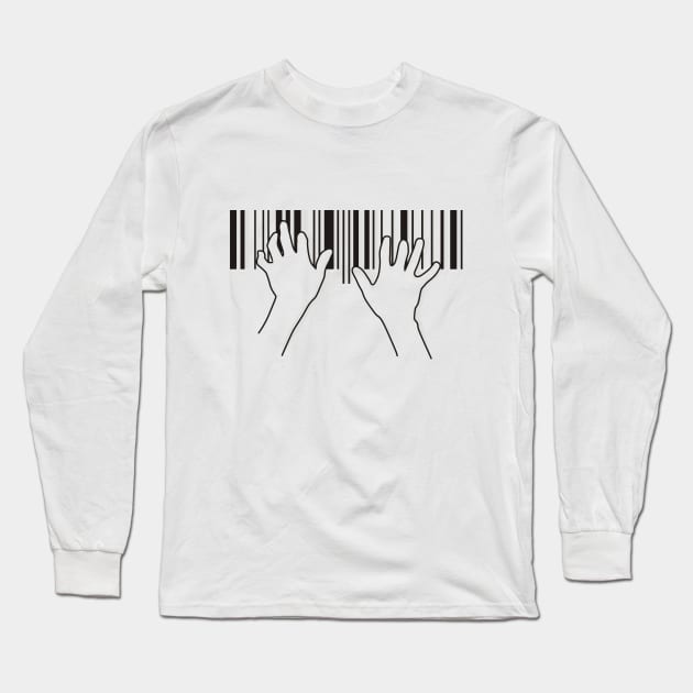 Barcode pianist Long Sleeve T-Shirt by rodrigobhz